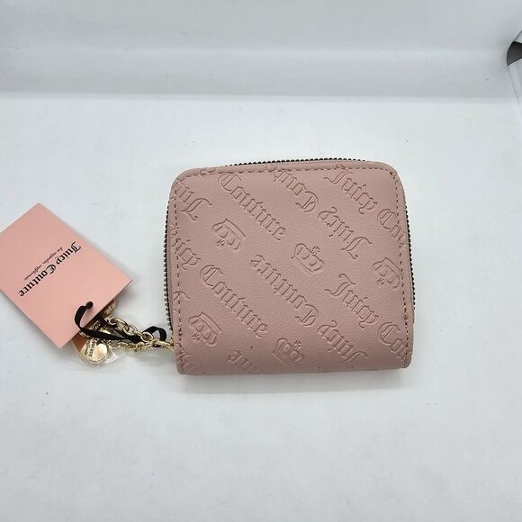 NWT Juicy Couture Dusty Blush Not Your Babe Small Wallet Zipper Charms B… - Picture 10 of 11